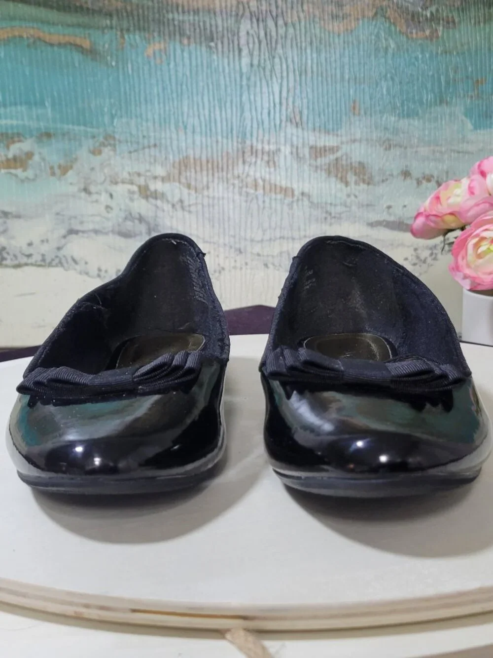 LC - Lauren Conrad Black Faux Patent Leather Loafers [Item # SF02]
